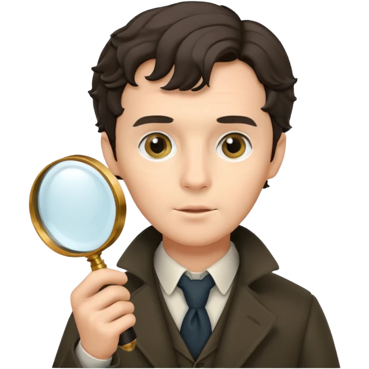 a detective film - sherloch, magnifying glass emoji
