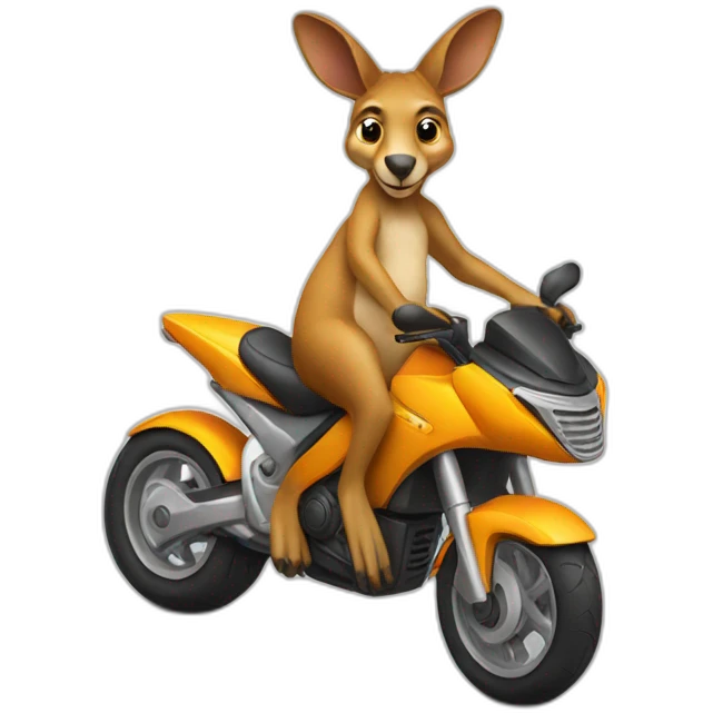 kangaroo on a motorbike emoji
