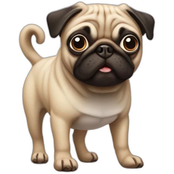 Pug with three legs emoji