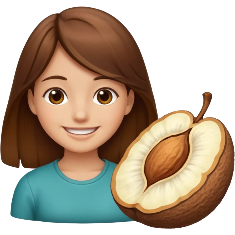 brown haired girl on a cheatnut hporse smiling' emoji