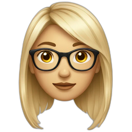 Femme jeune cheveux bland lunette emoji