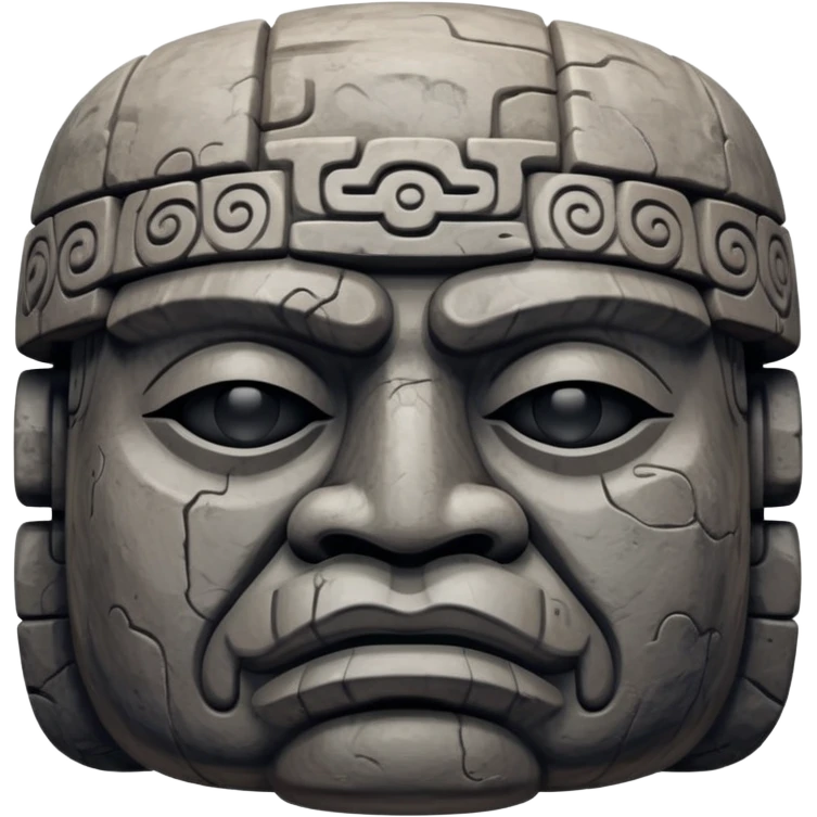 Olmec colossal stone head emoji
