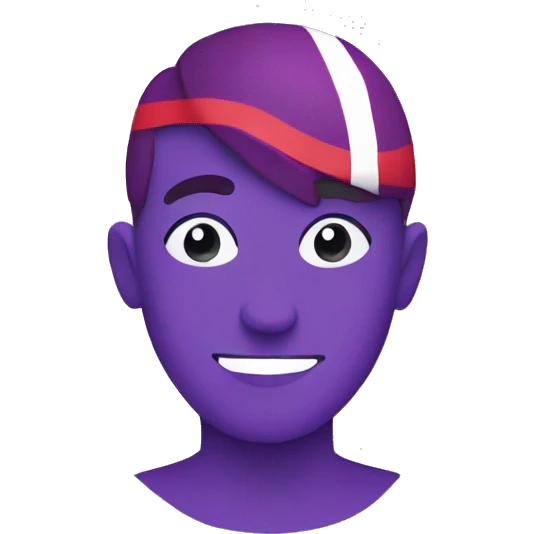 Purple awarness ribion with one red stripe emoji