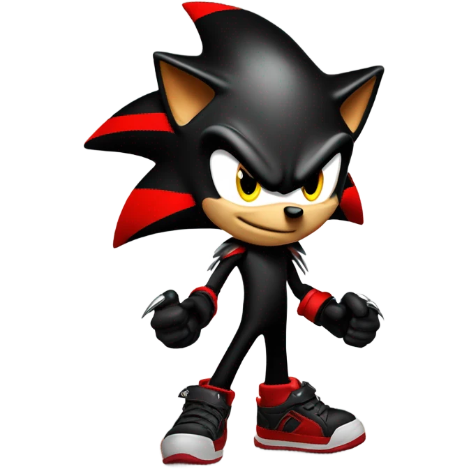Shadow the hedgehog smiling very deviously emoji