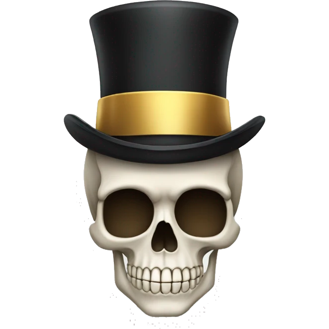 Skull with Afro haircut and tophat emoji