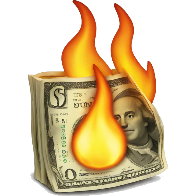 money burning emoji