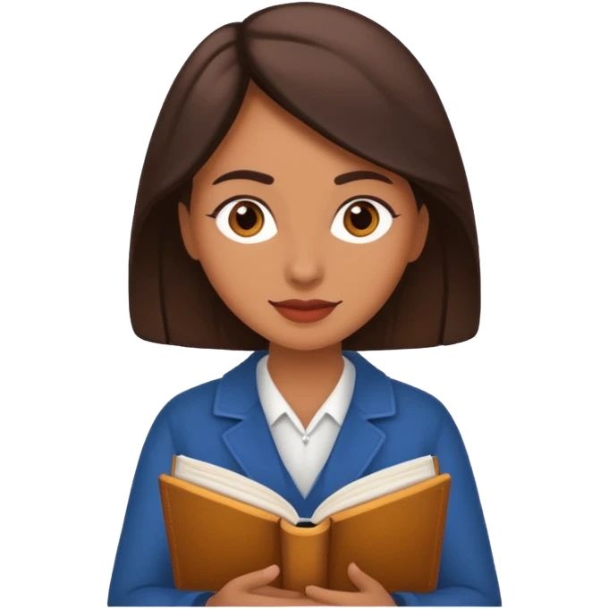 An emoji of a woman, a writer, aspiring novelist, with a book, a novel and storyteller emoji