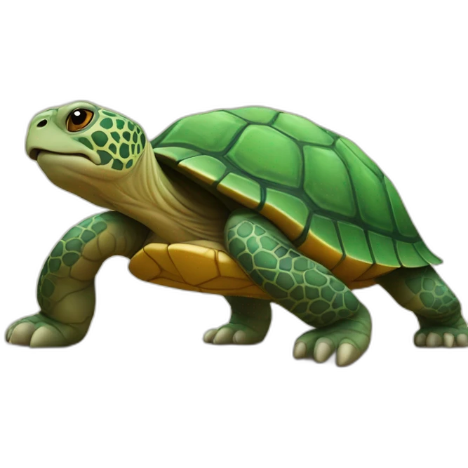 Tortue sur Lion emoji
