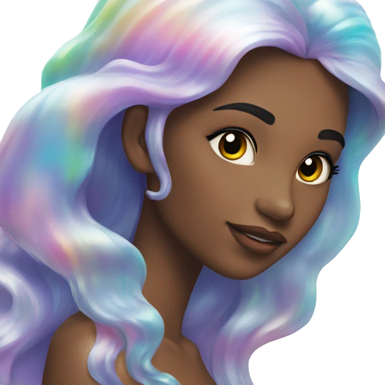 mermaid, model, magical, iridescent, mystical, shiny, holographic, highlights, scales  emoji