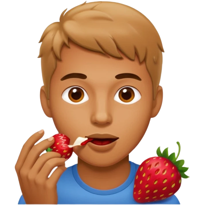 the man eating strawberries
 emoji