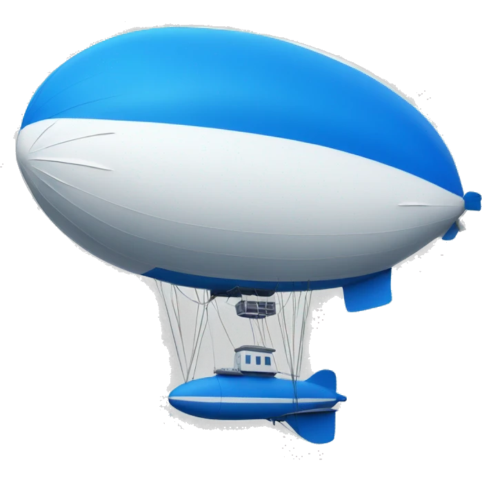 blimp in white and blue emoji