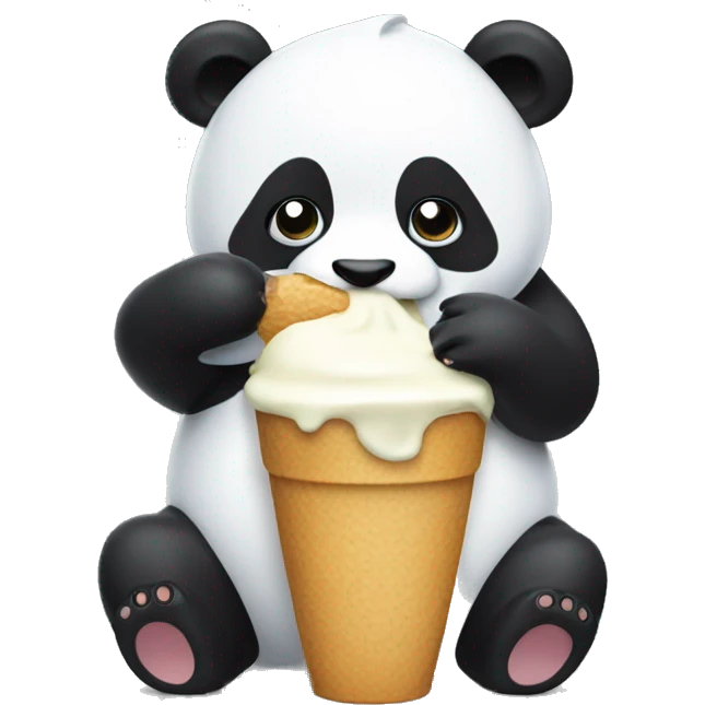 Panda eating ice creamer  emoji