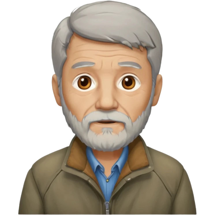 bearded elderly with old jacket emoji