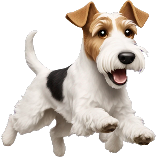 wire hair fox terrier jumping emoji