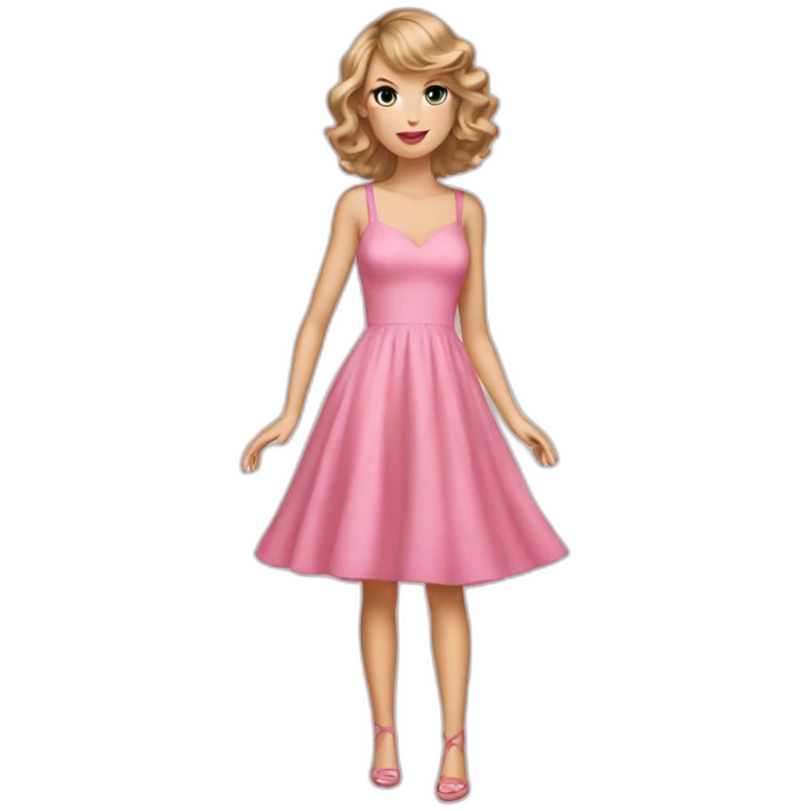 Taylor swift wearing a pink dress emoji