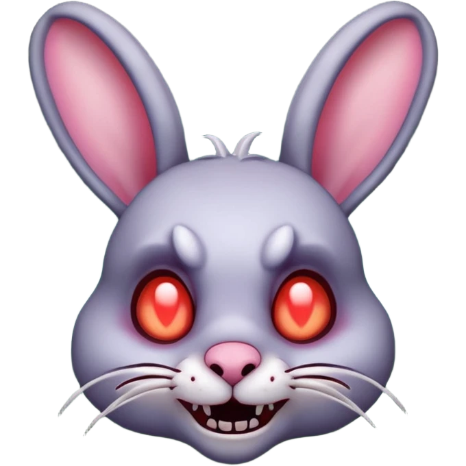 zombie rabbit portrait, head and shoulders only, stitched ears, creepy cute smile, glowing eyes, undead forest vibe, 3D cartoon, mobile game icon style, clean background, no text, no watermark
 emoji