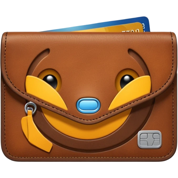 portefeuille marron avec billet et carte bancaire emoji