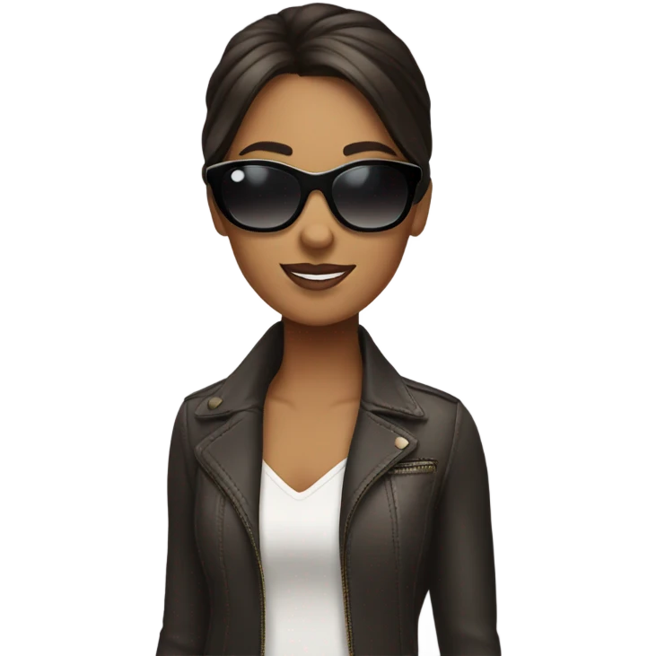 Brunette girl with sunglasses emoji