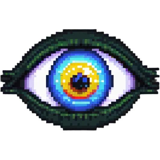 pixel art eyes in different colors emoji