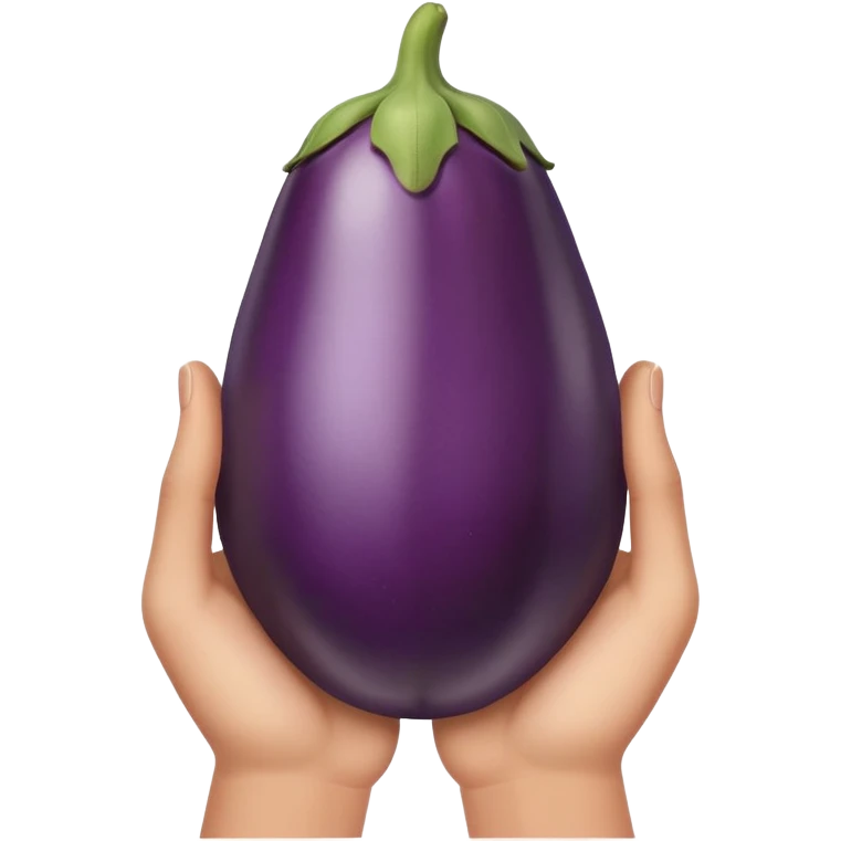 Brown hands holding an eggplant emoji