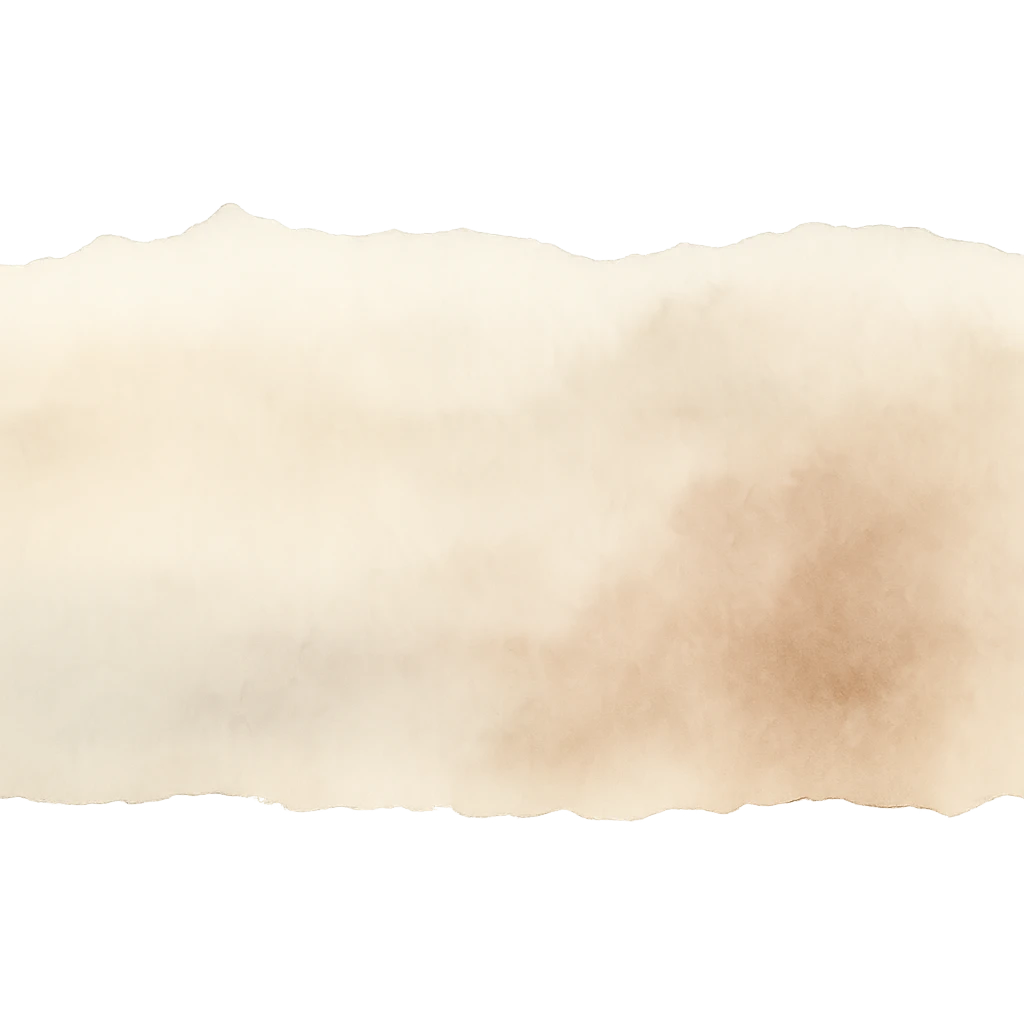 jagged torn paper edge, soft watercolor blend, beige and soft brown, transparent background, no face, no hands, no legs, no characters emoji