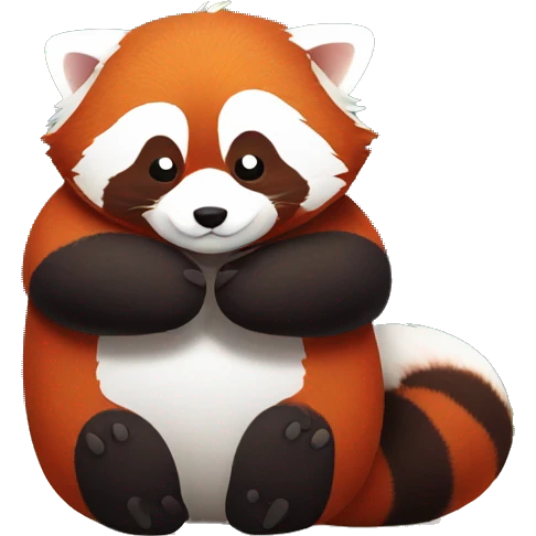 Red panda hug emoji