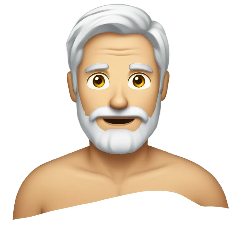 Handsome white bearded husband waking up emoji