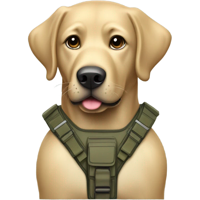 Black lab in military  emoji