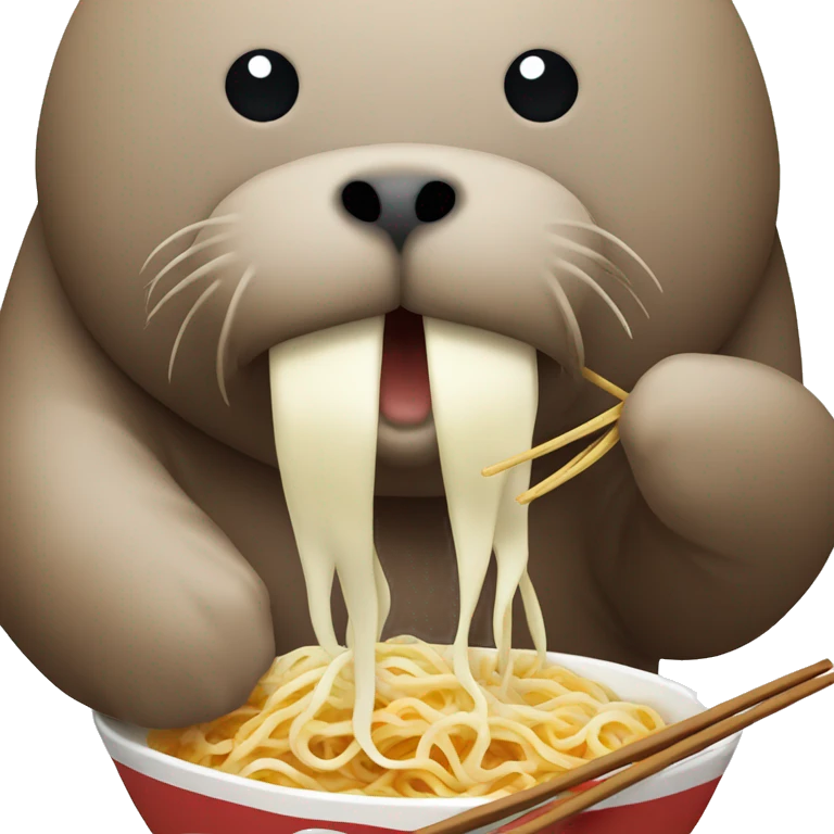 walrus eating ramen emoji