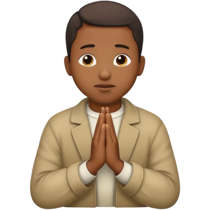 Black man praying  emoji