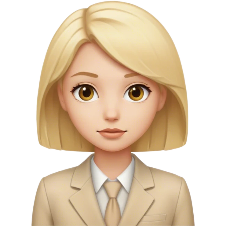 Blond girl beige suit emoji
