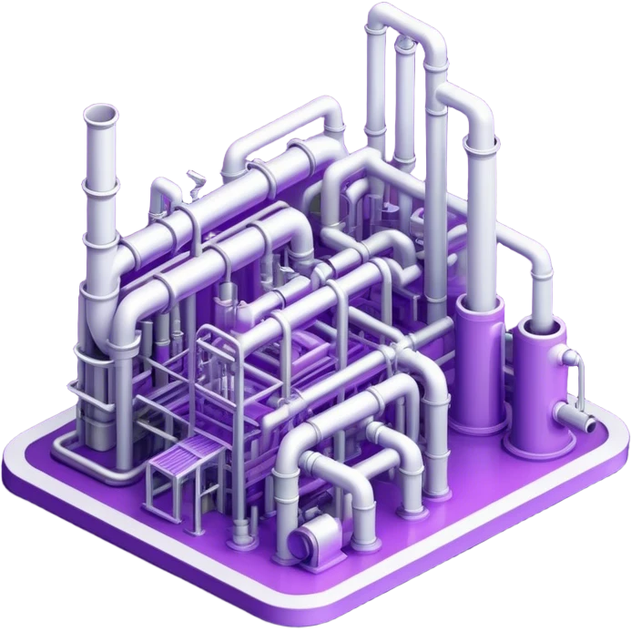 hi tech factory with pipes in violet tones emoji