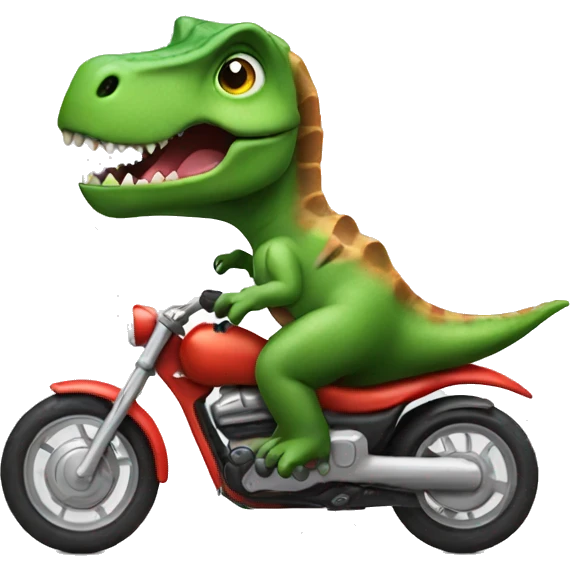 dinosaur riding a motorbike emoji