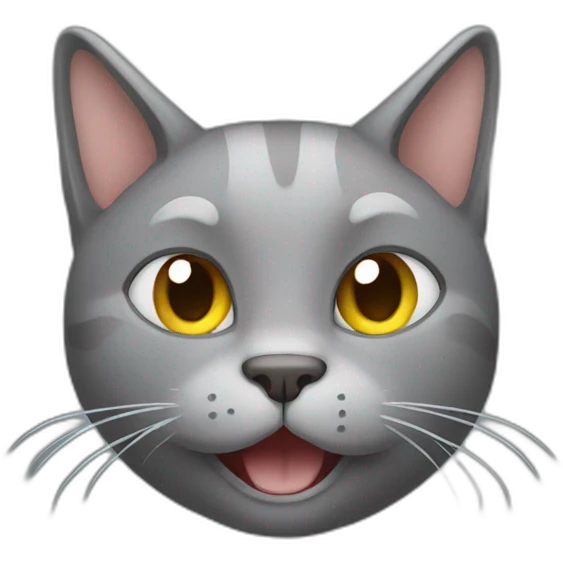 Grey cat pooing emoji