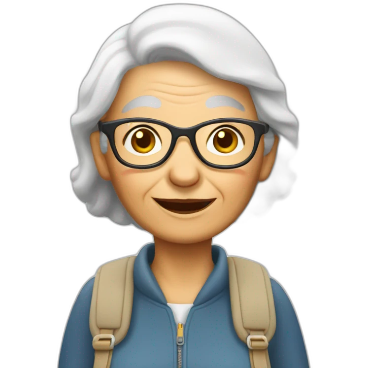 Grandma traveller emoji