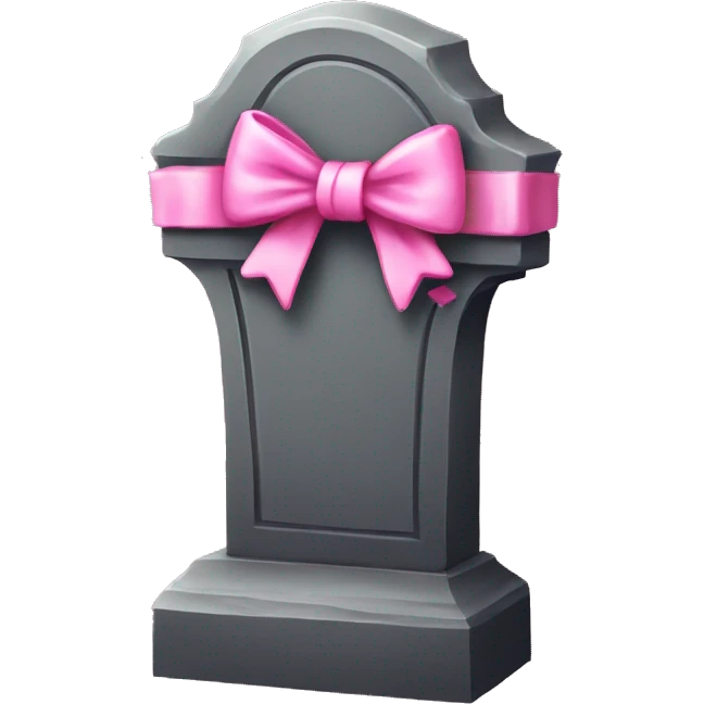 Tombstone with a pink bow on it  emoji