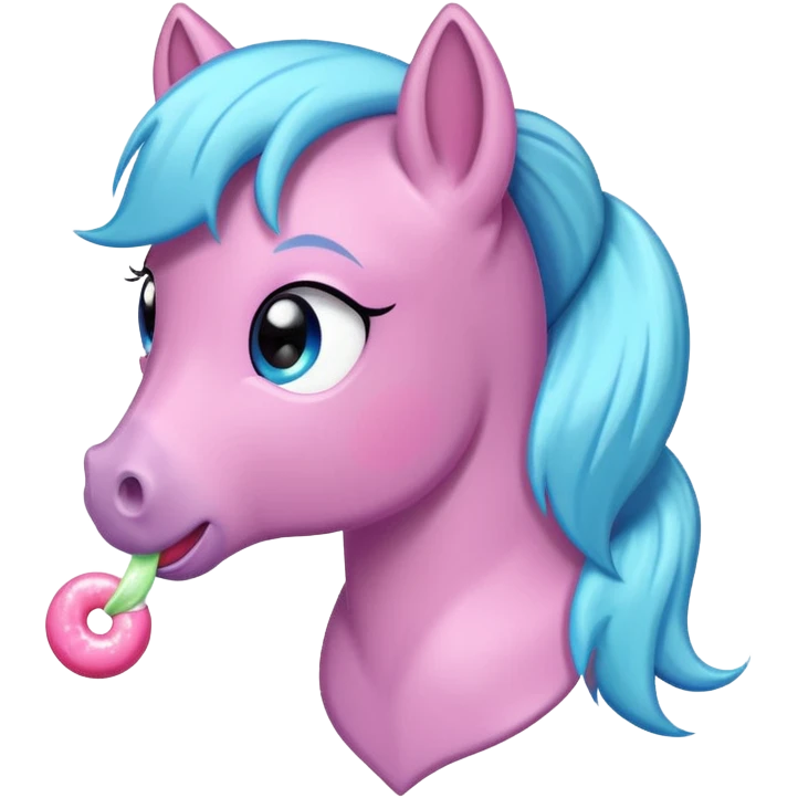 My little pony horse with chewing gum emoji