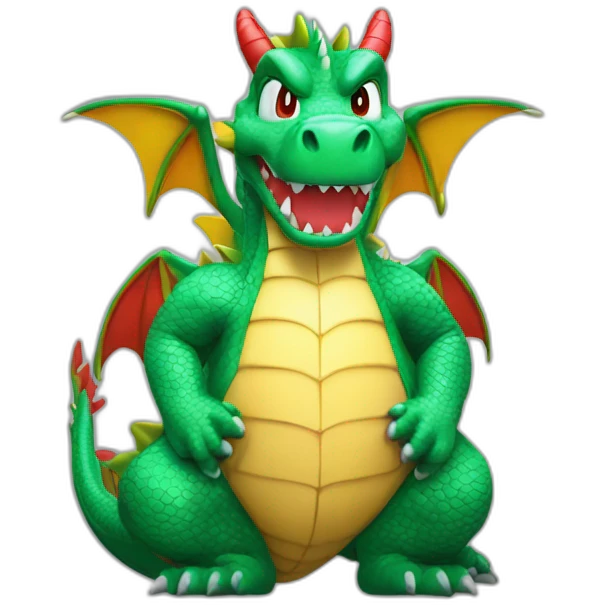 Un dragon qui mange Mario  emoji