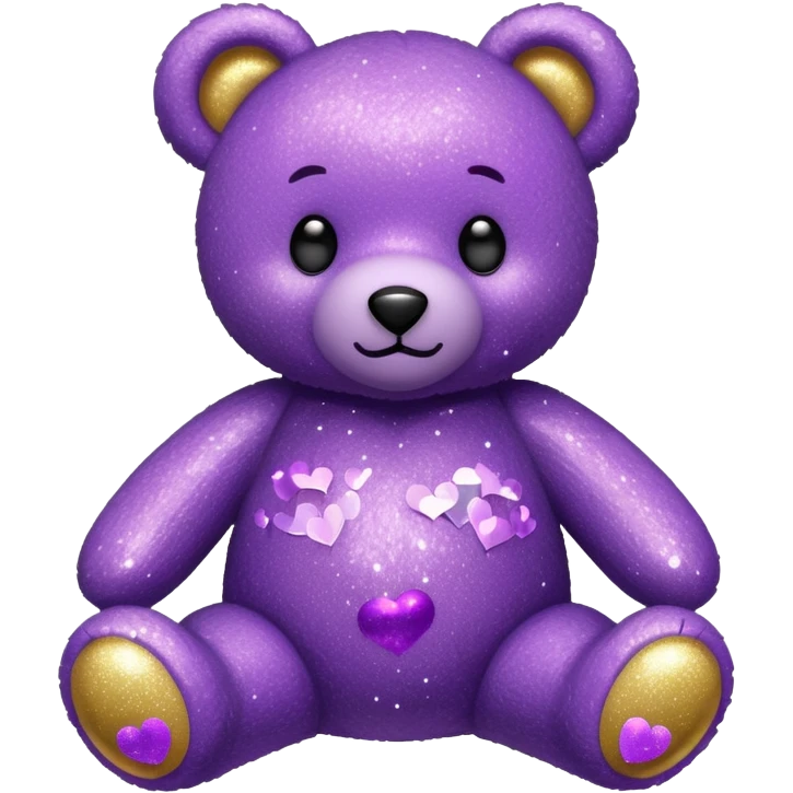 glitter purple ursinho emoji