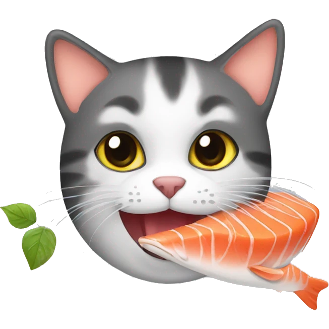 Cat eat salmon emoji