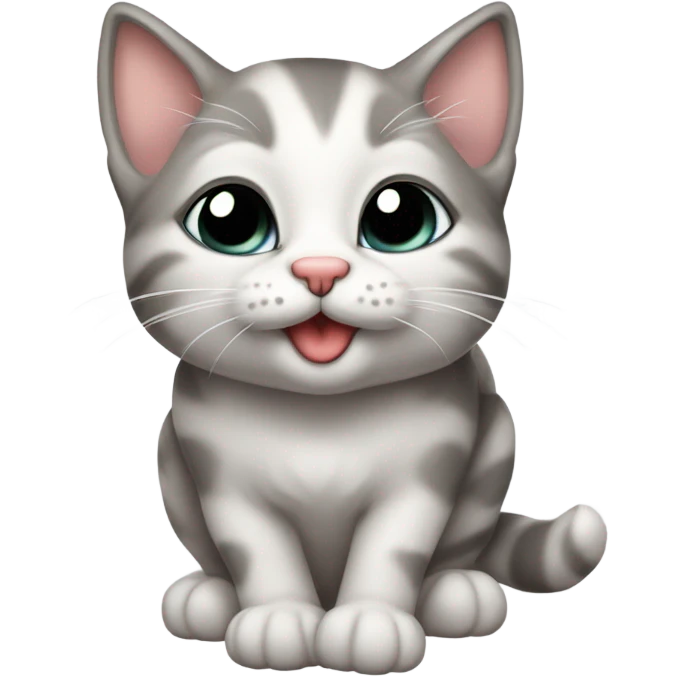 A kitten blowing a kiss emoji