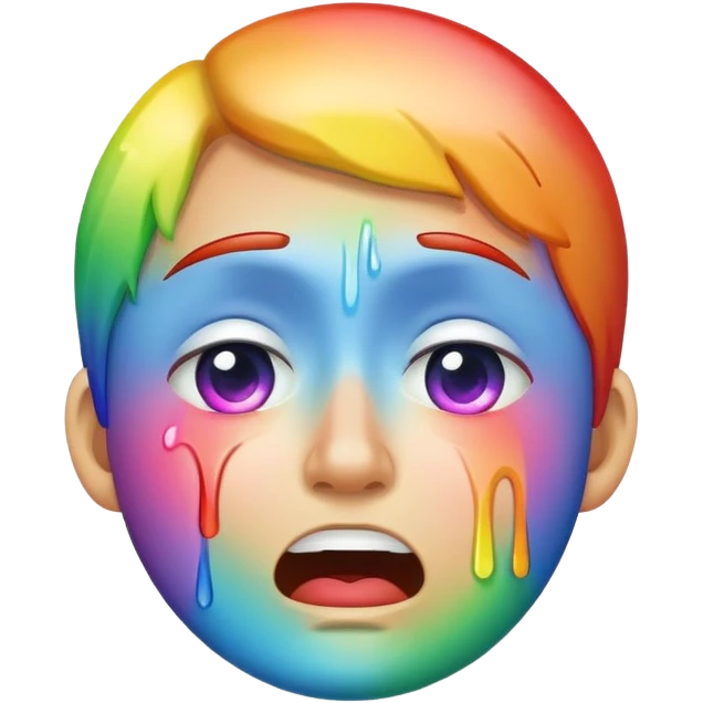 Rainbow colorful crying  emoji