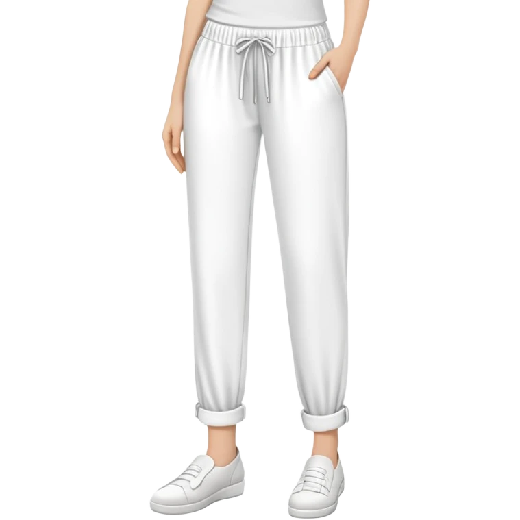white relaxed pants for women emoji