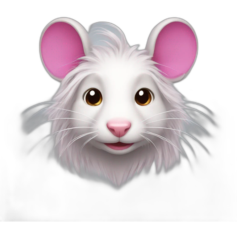 rat with dark pink long hair emoji
