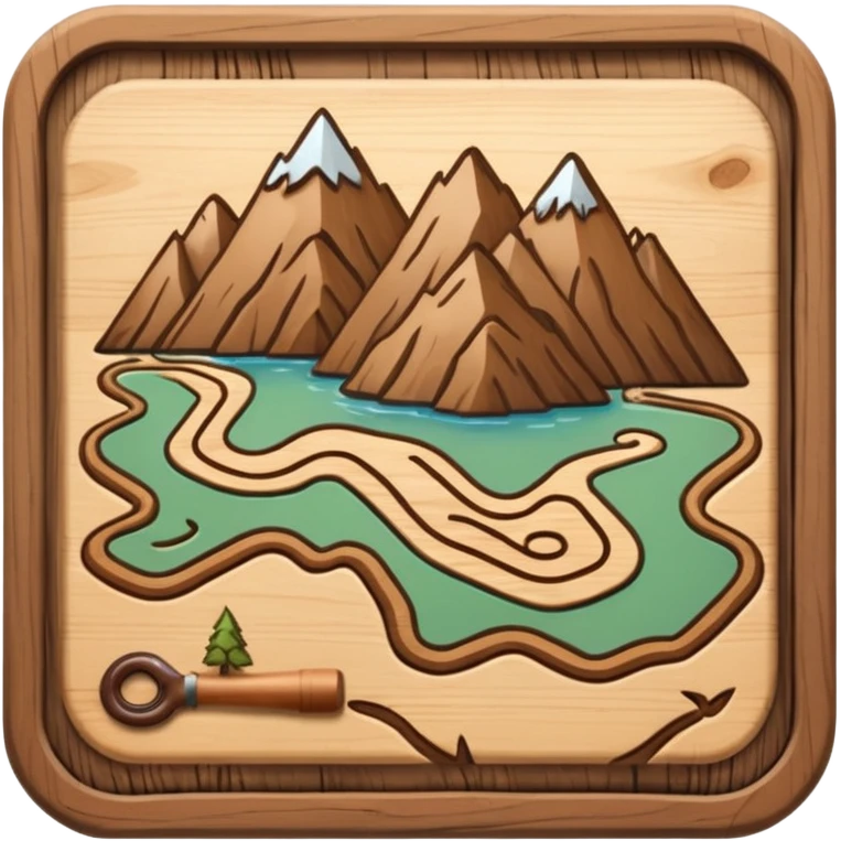 mini trail map board icon. emoji