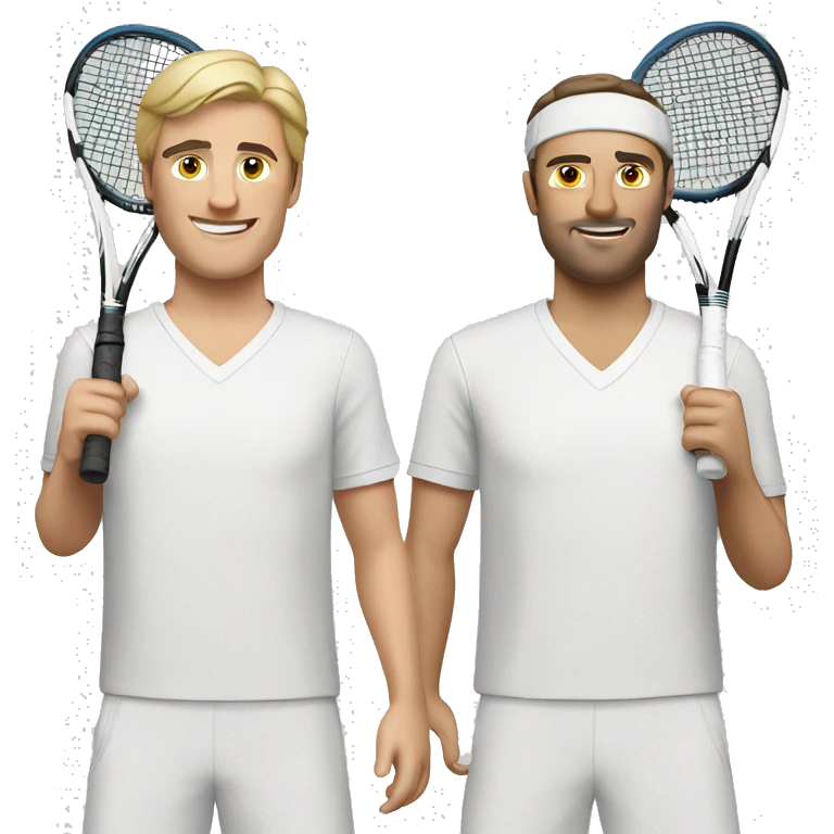 Two men tennis Caucasian  emoji