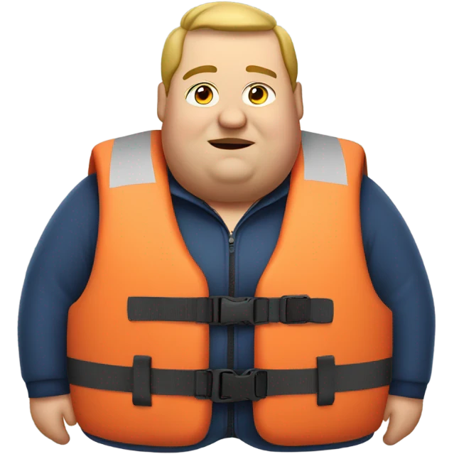 Fat man in a life jacket emoji