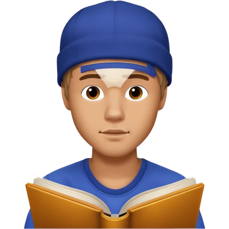 justin bieber is reading a book emoji