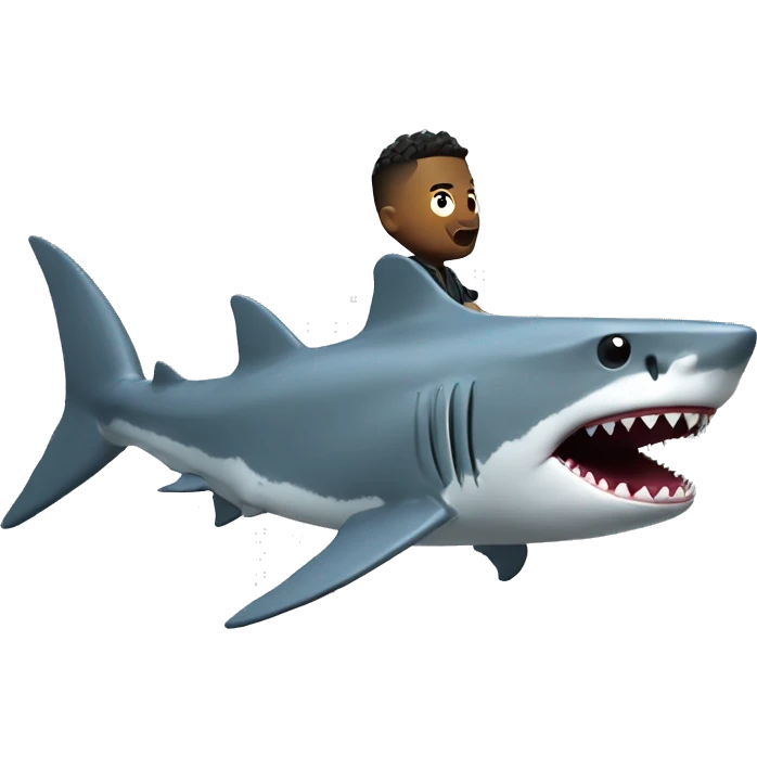 Shark with a Roblox character riding it  emoji