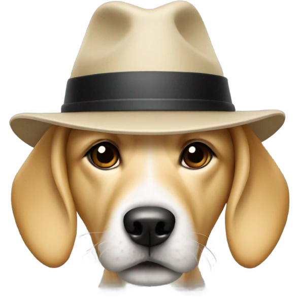 Blond dog wearing a hat emoji